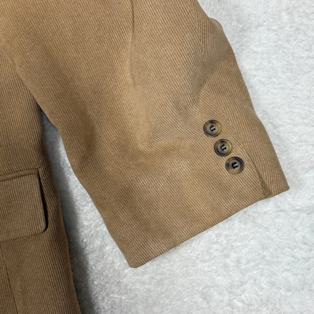 Andrew Fezza Mens 48R Tan Corduroy Blazer Jacket Three Button Sport Coat